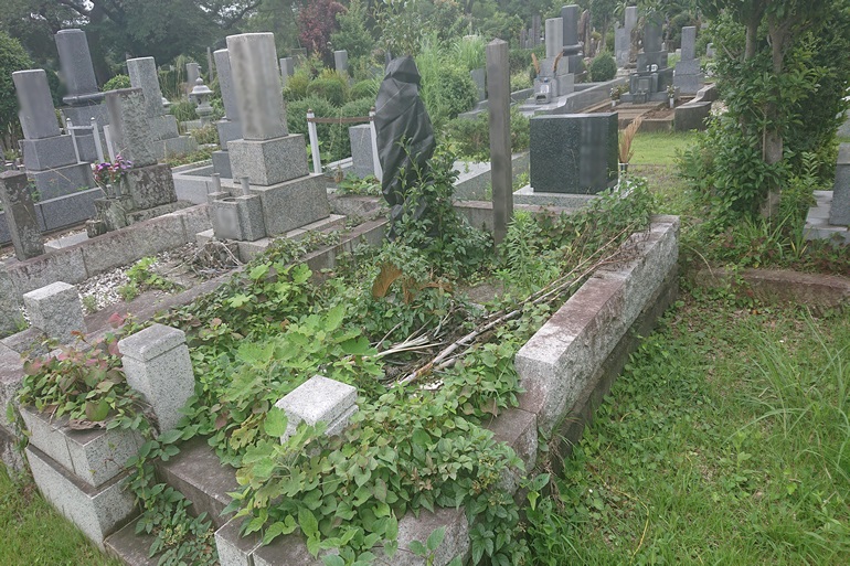 手入れがされていないお墓の画像
