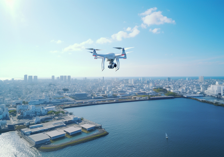 ドローン散骨の為に上空に飛ばしたドローン