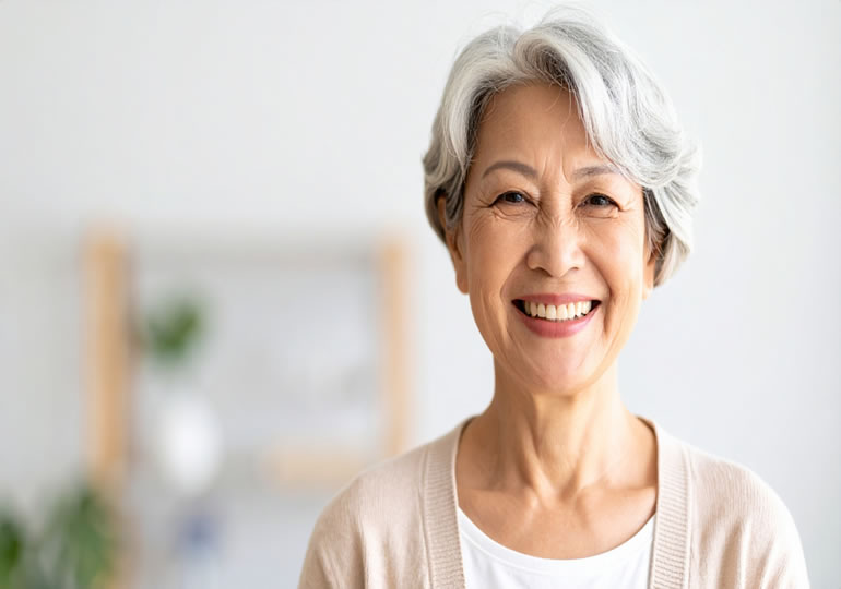 海洋散骨の生前予約をした高齢女性