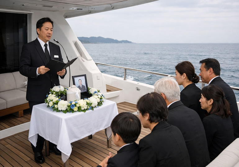 セレモニー型海洋散骨のイメージ画像